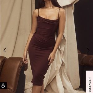 ANJA dress RAISIN SATIN CORSET MIDI DRESS